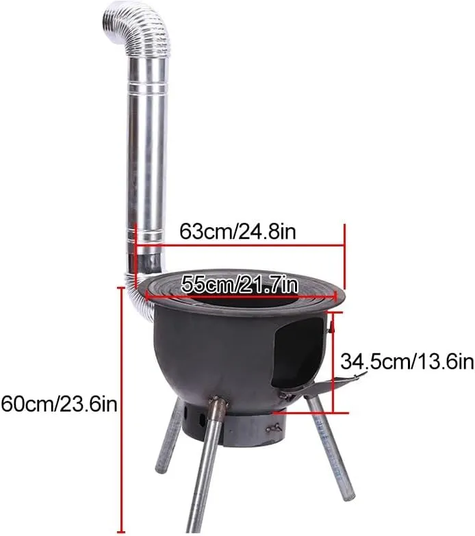 Tent Stove, Indoor Wood Stove, Wood Burning Stove, Portable Wood Stove, Tent Heater for Camping,Portable Wood Stove, Suitable for Home Heating Cooking, Outdoor Travel Picnic BBQ