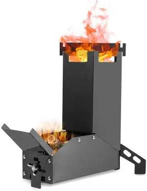Tent Stove, Rocket Stove, Camp Stove, Collapsible, Portable Wood Burning Stove, for Picnic BBQ Camp Hiking