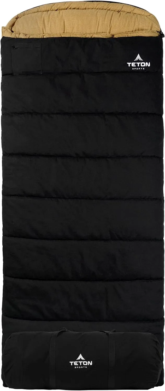 TETON Sports Deer Hunter -35F and 0F Degree Sleeping Bag. Warm and Comfortable Camping Sleeping Bags, Teton Tough Canvas Shell for Camping, Hunting, and Cold Weather