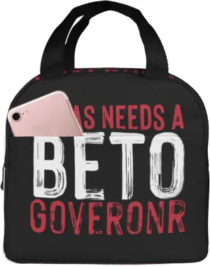 Texas Needs A Beto Governor Reusable Portable Foil Thickened Insulated Bento Bag For Both Men And Women