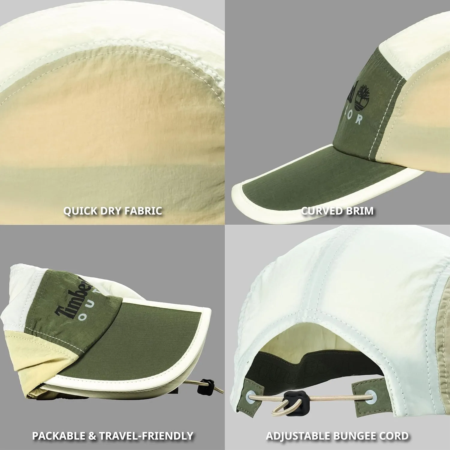 Timberland Split Brim Foldable Camp Hat, Adjustable 5 Panel Hat, Lightweight and Breathable Fabric for Outdoor Adventures