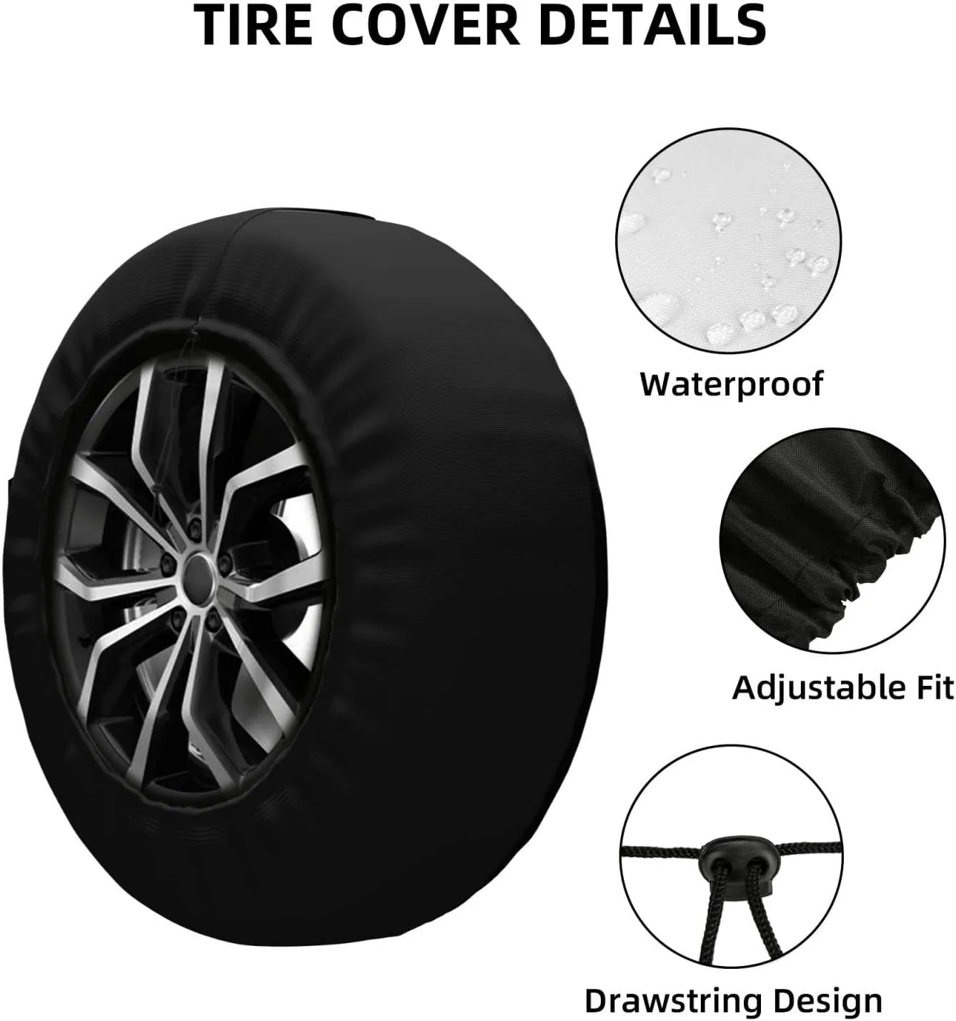 Tire Cover American Flag Potable Dirt Protector Wheel Spare Tire Covers Weather-Proof for Trailer RV SUV Truck Camper Travel Trailer Accessories Polyester 16inch (16inch, Touring)