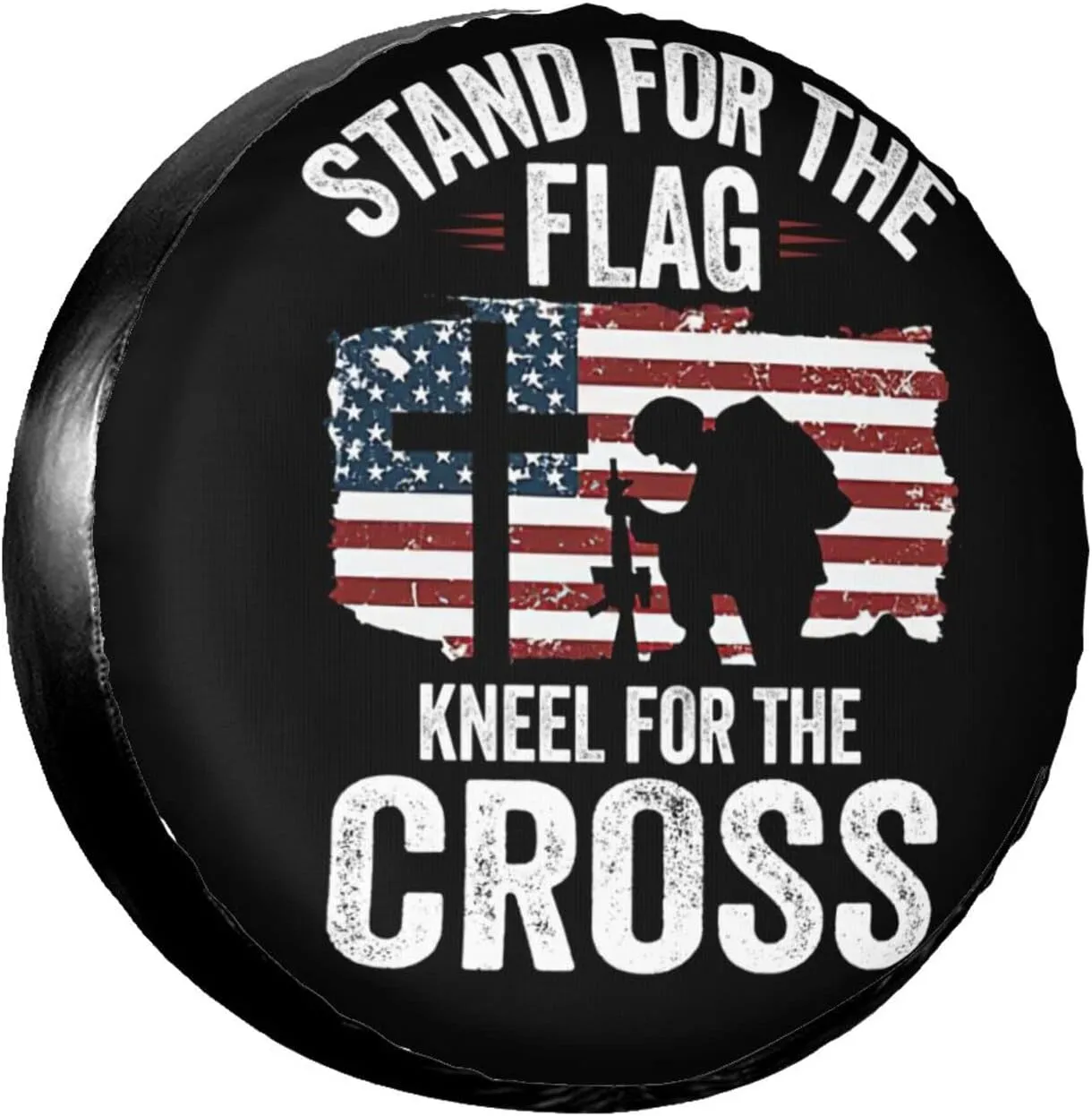 Tire Cover American Flag Potable Dirt Protector Wheel Spare Tire Covers Weather-Proof for Trailer RV SUV Truck Camper Travel Trailer Accessories Polyester 16inch (16inch, Touring)
