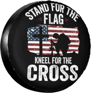 Tire Cover American Flag Potable Dirt Protector Wheel Spare Tire Covers Weather-Proof for Trailer RV SUV Truck Camper Travel Trailer Accessories Polyester 16inch (16inch, Touring)