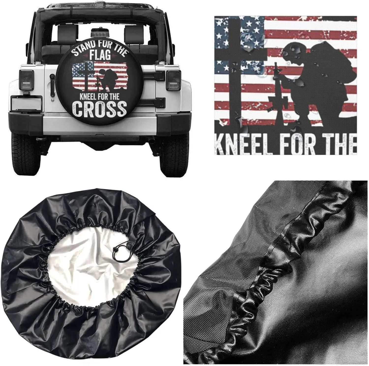 Tire Cover American Flag Potable Dirt Protector Wheel Spare Tire Covers Weather-Proof for Trailer RV SUV Truck Camper Travel Trailer Accessories Polyester 16inch (16inch, Touring)
