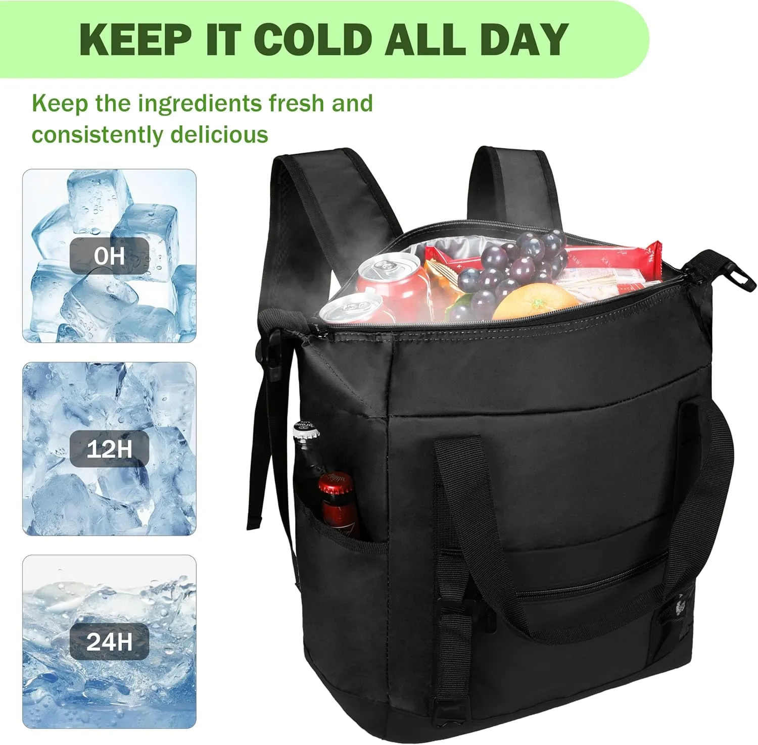 Tirrinia Cooler Backpack Bag Insulated, 36 Cans Soft Leakproof Camping Cooler for Hiking, Traveling, Picnic, Beach, BBQ