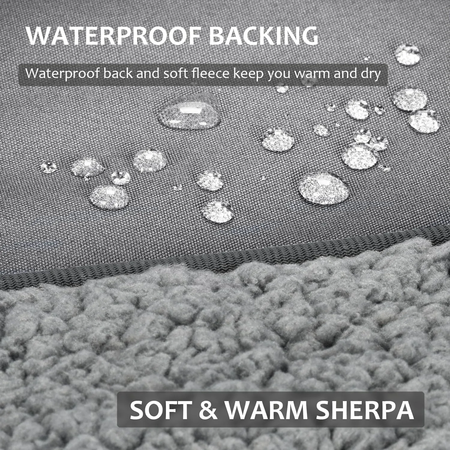 Tirrinia Outdoors Waterproof Camping Blanket,Sherpa Fleece Warm Windproof Soccer Stadium Blanket for Car Football Beach Concerts,51''X 59''