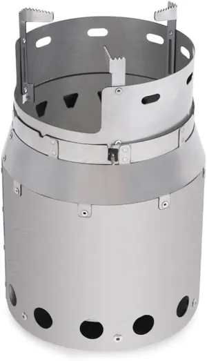 Titanium Camp Stove S Secondary Combustion Fire Pit SOLO Ultralight Folding Firewood Stove Round Portable Heater Tent Cooking BBQ Open Fire Camping Outdoor Warmer Multipurpose, metal