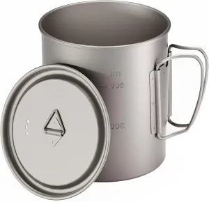 Titanium Mug, 750ml / 25 oz Outdoor Camping Coffee Cup with Lid and Foldable Handle, Titanium Pot for Hiking, Travelling, Backpacking, Open Fire