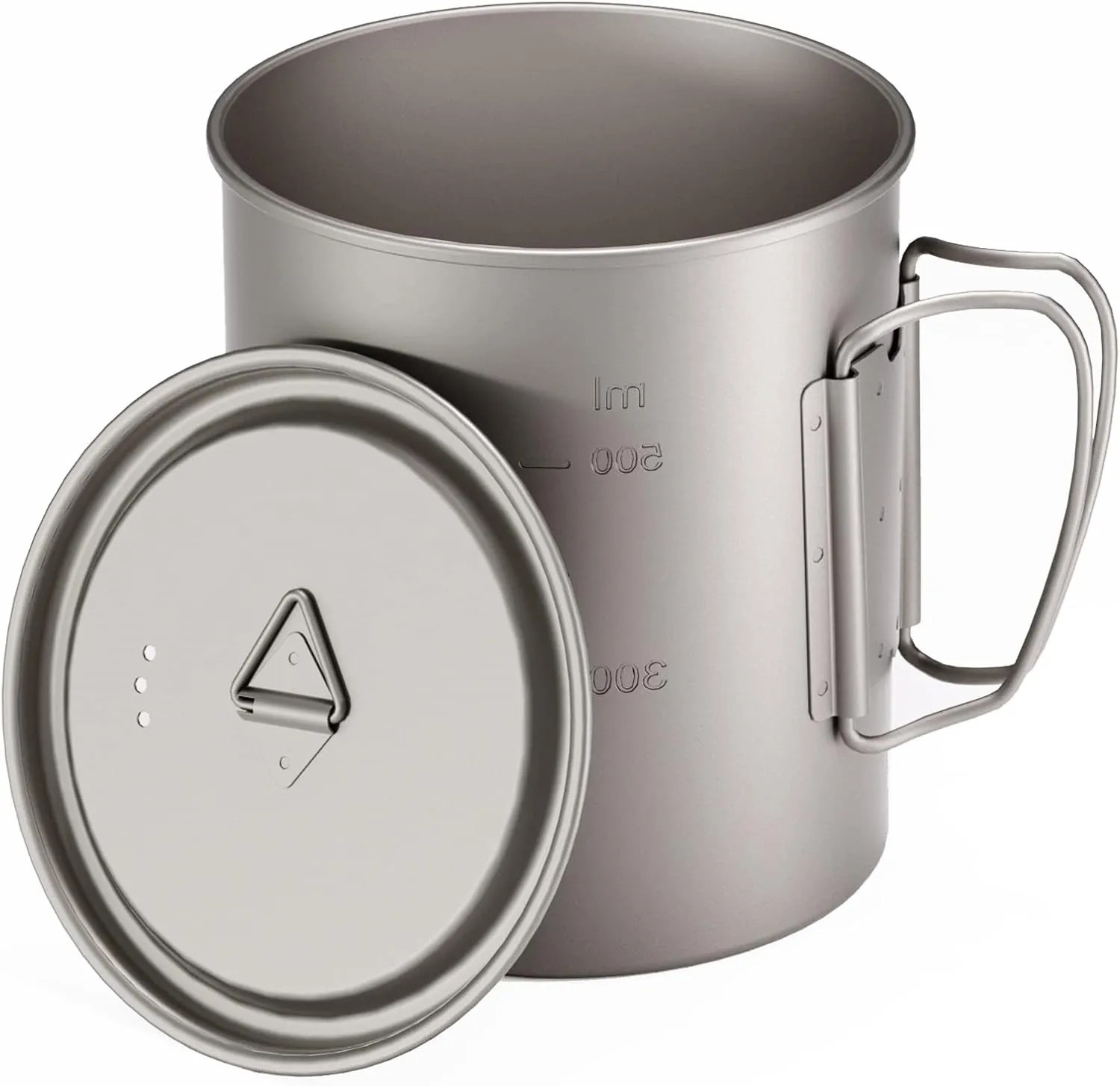 Titanium Mug, 750ml / 25 oz Outdoor Camping Coffee Cup with Lid and Foldable Handle, Titanium Pot for Hiking, Travelling, Backpacking, Open Fire