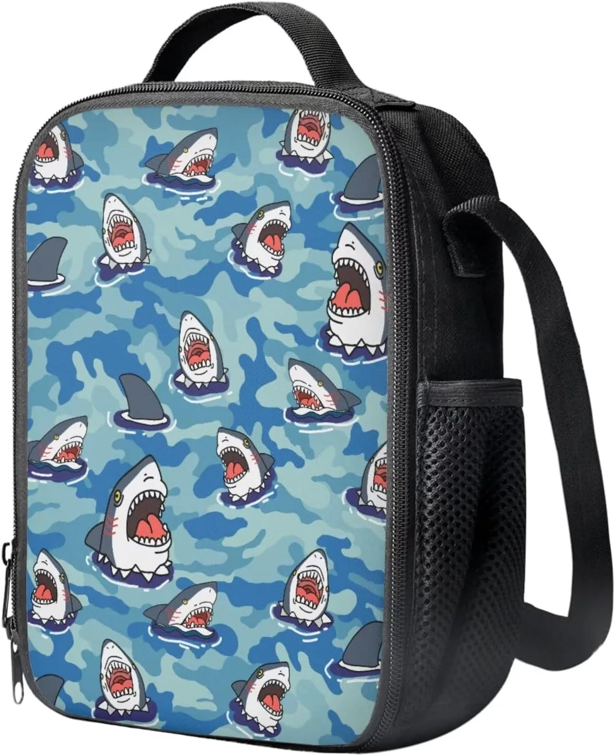 Toddler Girl Backpack and Lunch Box Set Primary Boys Cartoon Shark Backpacks School Bags with Carrying Handles School Backpack for Teens Fashion School Backpack
