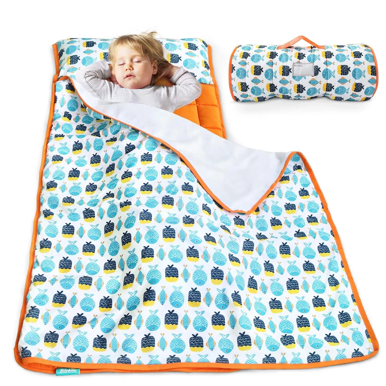 Toddler Nap Mat with Pillow and Blanket, Cot Nap Mats for Standard Daycare Preschool, Roll up Lightweight Portable Sleeping Bag for Kids, Super Soft Cozy, Pink Cloud, 52" x 23"