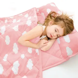 Toddler Nap Mat with Pillow and Blanket, Cot Nap Mats for Standard Daycare Preschool, Roll up Lightweight Portable Sleeping Bag for Kids, Super Soft Cozy, Pink Cloud, 52" x 23"