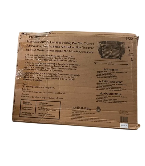 Toddleroo By North States Foldable Padded Play Mat, ABC Balloon