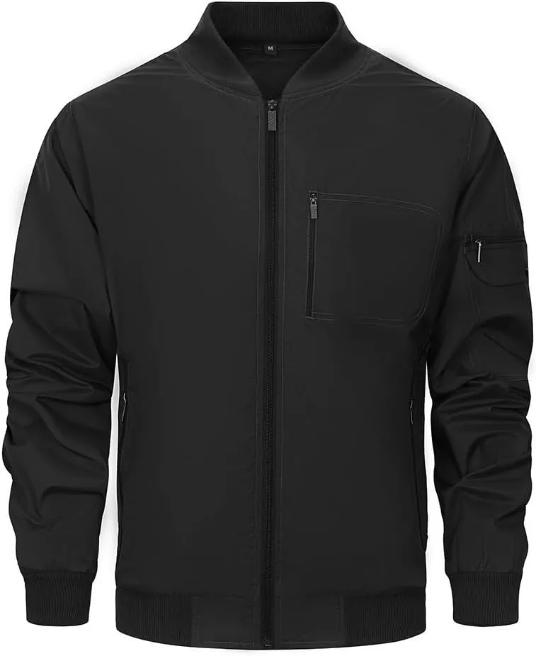 TOLOER Men's Lightweight Sportswear Jacket Full Zip Windproof Casual Windbreaker Jackets with Pockets