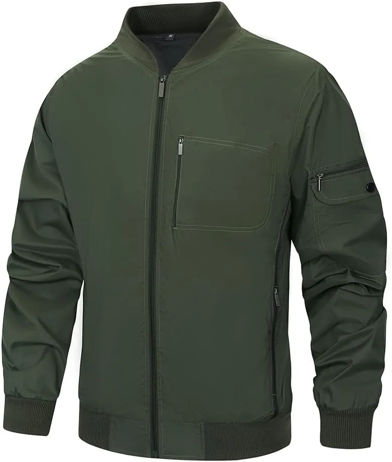 TOLOER Men's Lightweight Sportswear Jacket Full Zip Windproof Casual Windbreaker Jackets with Pockets