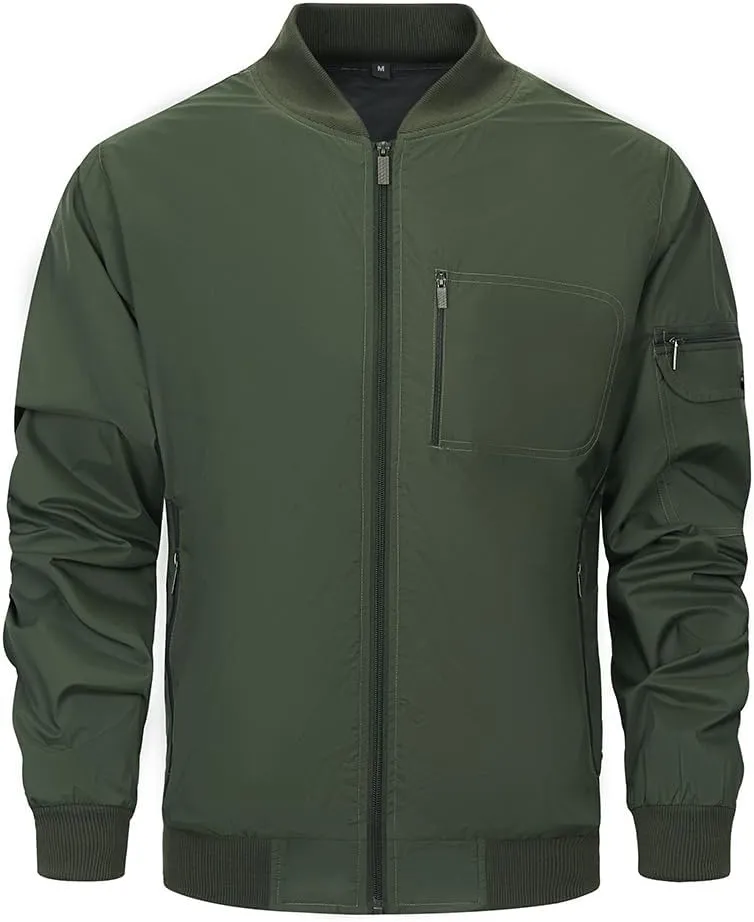 TOLOER Men's Lightweight Sportswear Jacket Full Zip Windproof Casual Windbreaker Jackets with Pockets