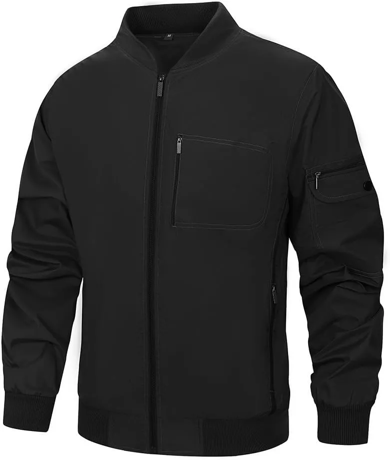 TOLOER Men's Lightweight Sportswear Jacket Full Zip Windproof Casual Windbreaker Jackets with Pockets