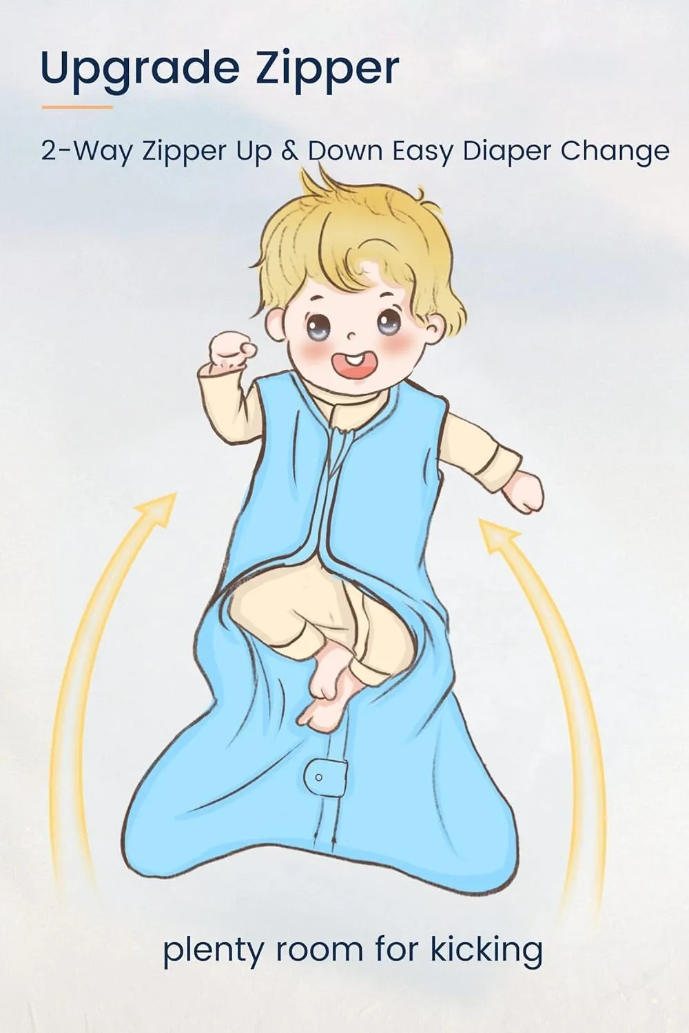 TotAha Light Sleep Sack 6-15 Months 0.5 TOG, Stretchy, Silky Sleeping Sacks, Buttery Soft Swaddle Transition Sleep Bag