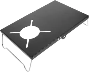 Totority Outdoor Cooking Stand Portable Camping Table Metal Grill Table Heat Resistant Camping Kitchenware