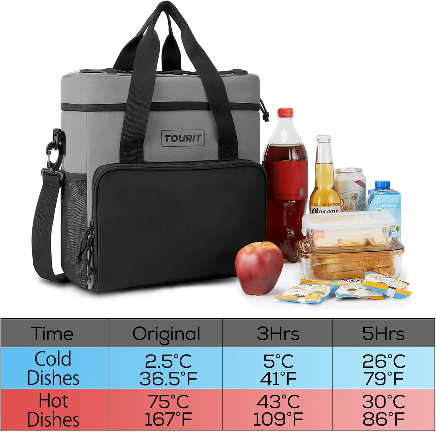 TOURIT Cooler Bag 24/35/46-Can Insulated Soft Cooler Portable Cooler Bag 14.6/24/32L Large Lunch Cooler for Picnic, Beach, Work, Trip