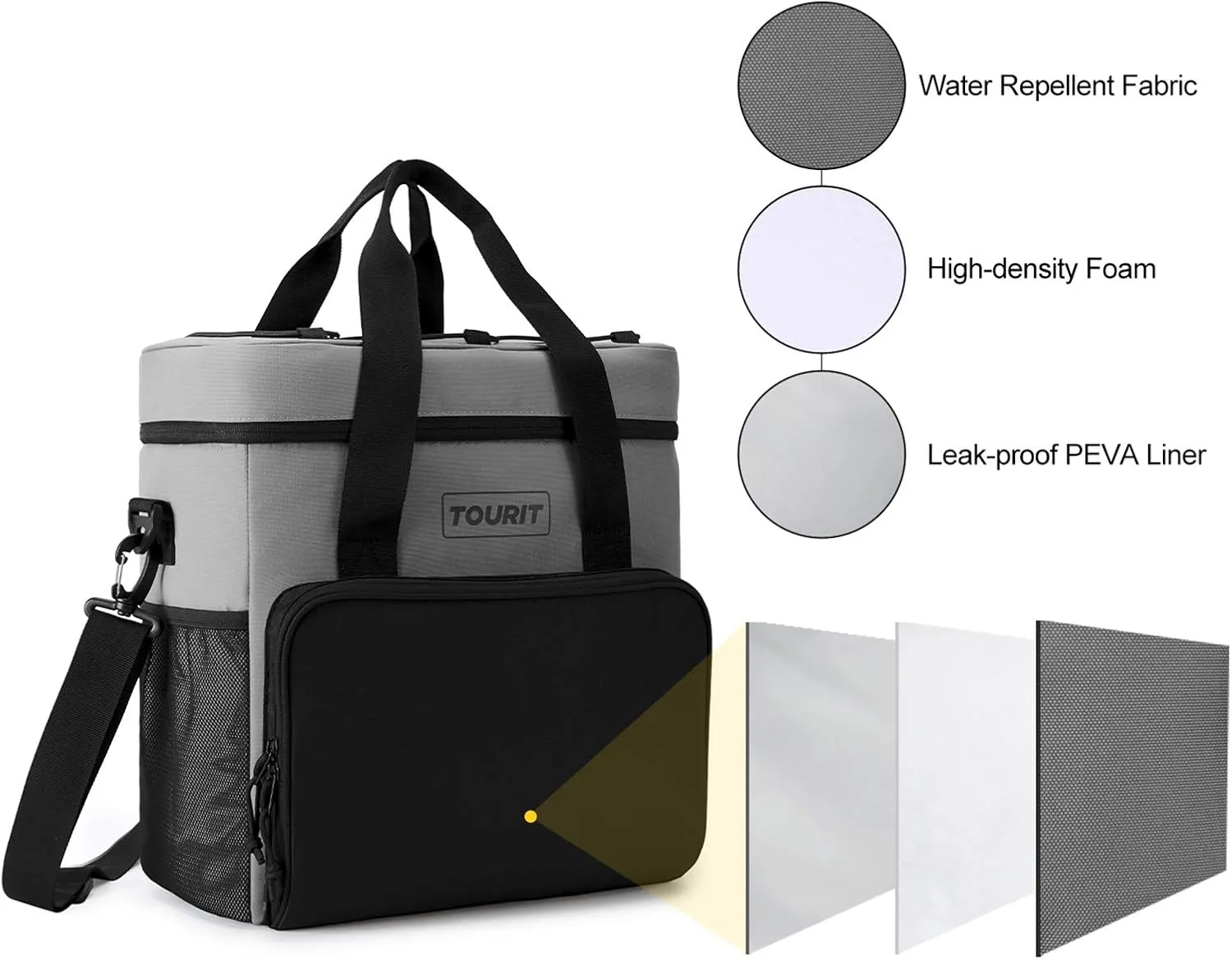 TOURIT Cooler Bag 24/35/46-Can Insulated Soft Cooler Portable Cooler Bag 14.6/24/32L Large Lunch Cooler for Picnic, Beach, Work, Trip