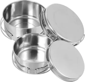 TOYANDONA Stainless Steel Outdoor Cooking Pot and Pan Lightweight Camp Cookware for Picnics Hiking and Camping