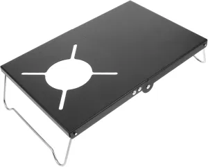 Toyvian Outdoor Grill Stand Compact Camping Table Heat Insulated Camping Stove Portable Beach Table Aluminum Folding