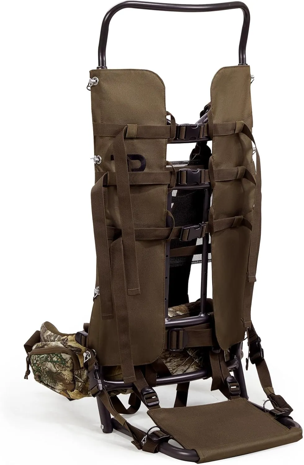 TR Aluminum External Frame Backpack with Adjustable Height for Extra Large Load Hunting Hiking Design, Camouflage