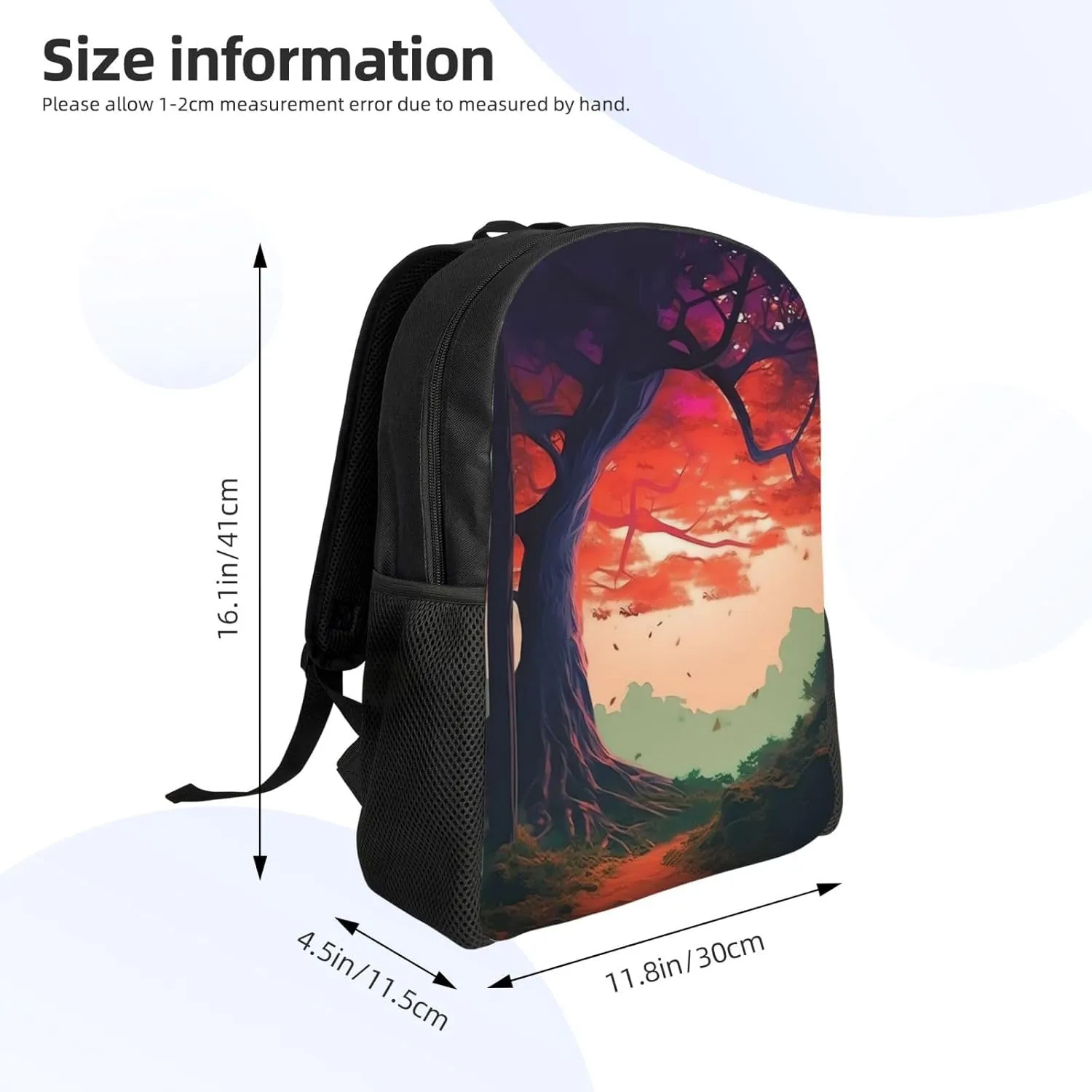 Travel Backpack for Women Men Carry On Backpack Waterproof 15.6inch Laptop Backpack A beautiful tree