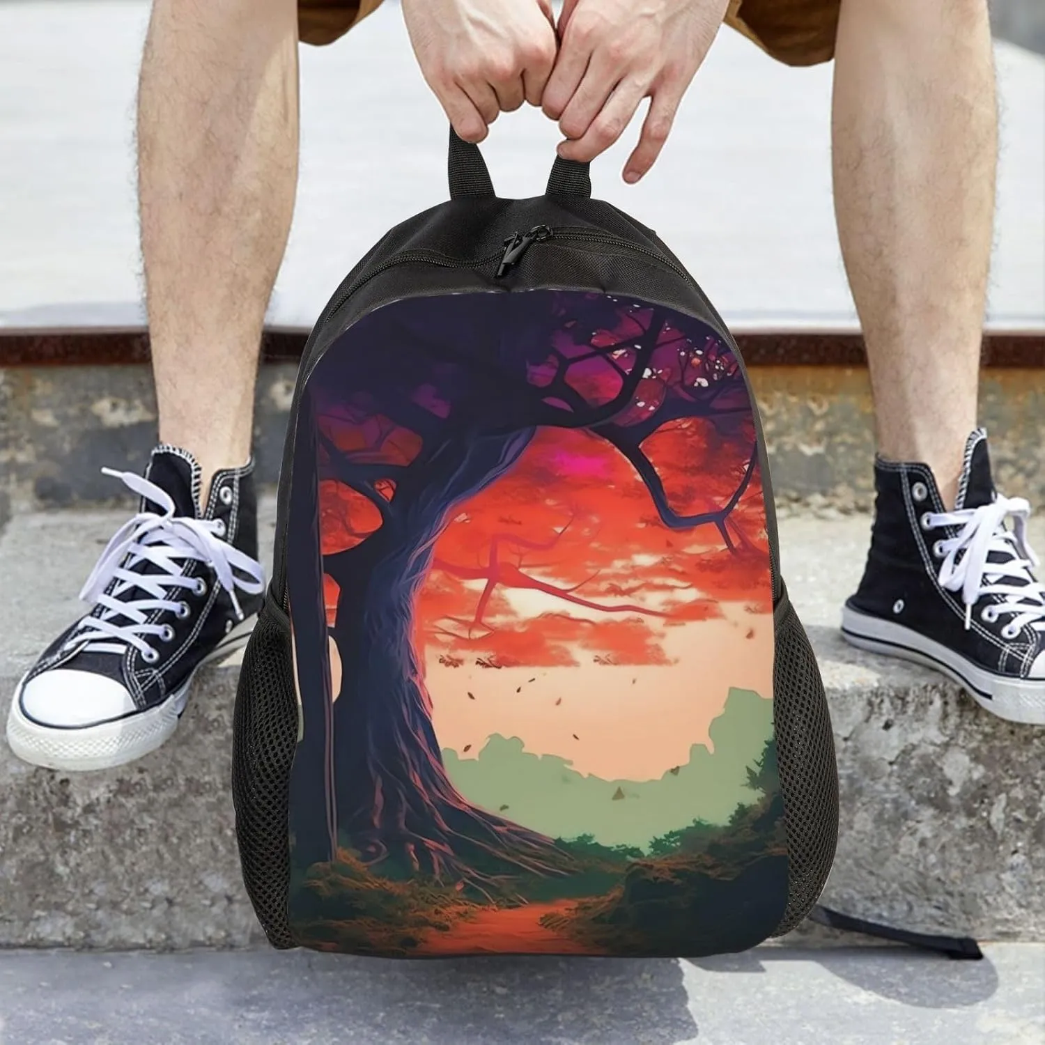 Travel Backpack for Women Men Carry On Backpack Waterproof 15.6inch Laptop Backpack A beautiful tree