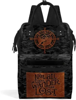 Travel Bag, Laptop Bag - Mothers Day Gifts For Women - Personalized Duckbilled Backpack (Not All Who Wander Are Lost)