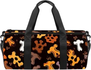 Travel Bag,Mens Gym Bag,Womens Gym Bag,Bones and Paw Print,Sports Bag