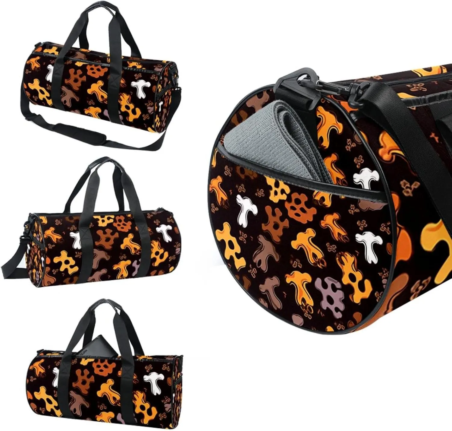 Travel Bag,Mens Gym Bag,Womens Gym Bag,Bones and Paw Print,Sports Bag