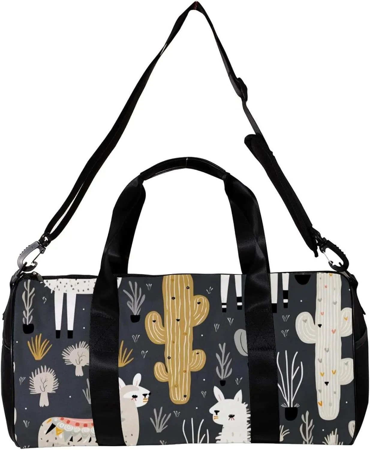 Travel Bag,Mens Gym Bag,Womens Gym Bag,Cactus Alpaca Llama Print,Sports Bag