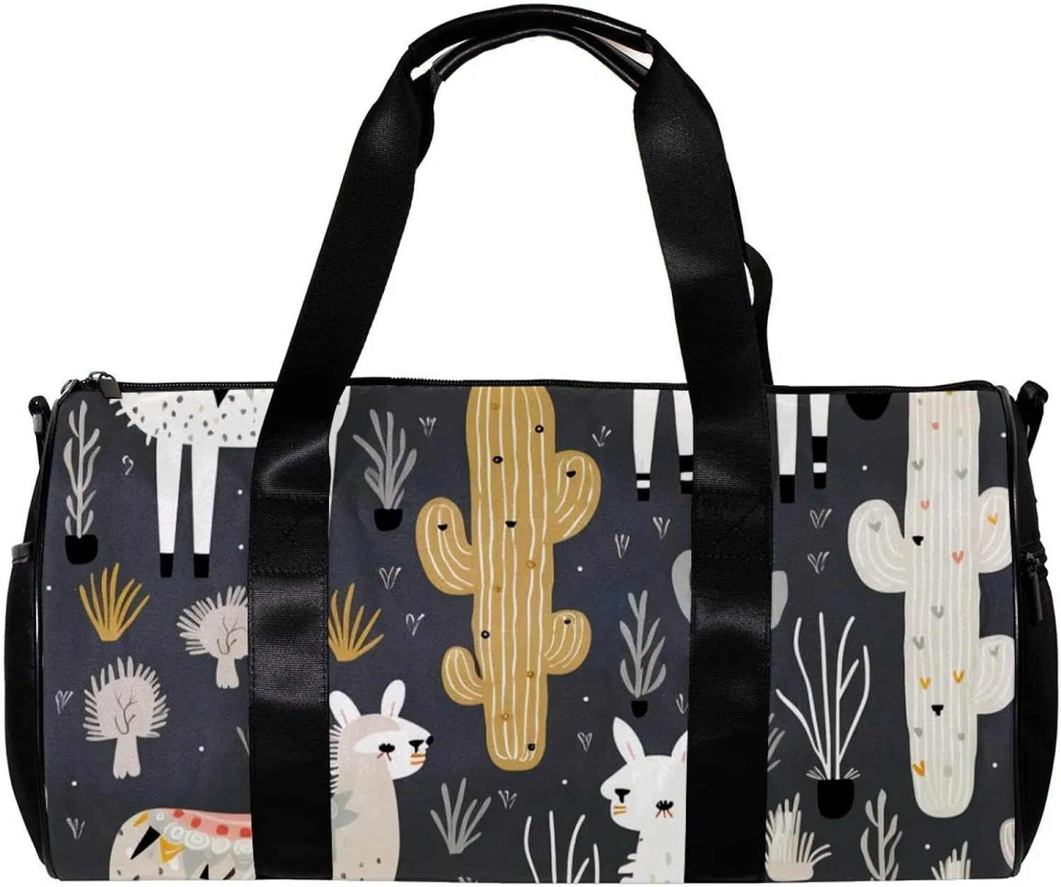 Travel Bag,Mens Gym Bag,Womens Gym Bag,Cactus Alpaca Llama Print,Sports Bag