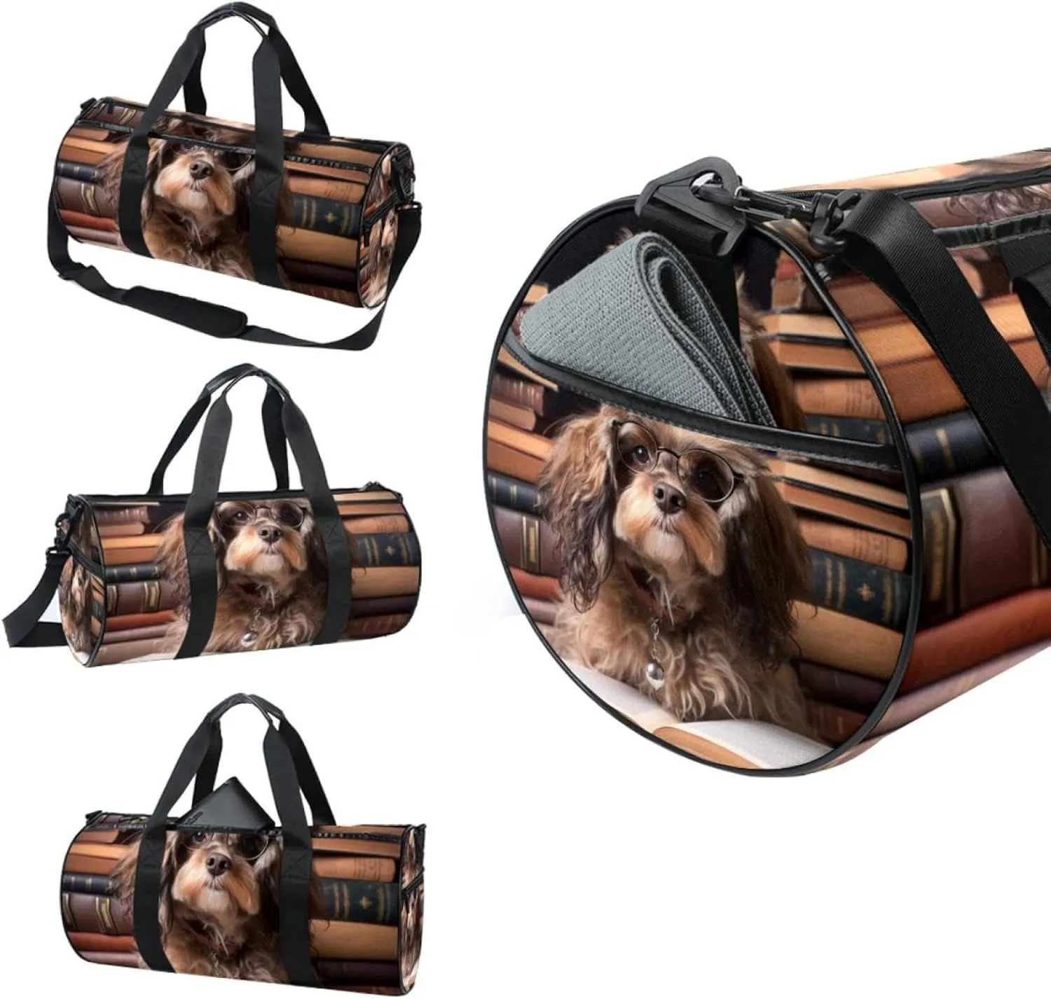 Travel Bag,Mens Gym Bag,Womens Gym Bag,Dog Reading,Sports Bag