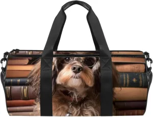 Travel Bag,Mens Gym Bag,Womens Gym Bag,Dog Reading,Sports Bag