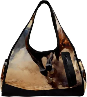 Travel Bag,Mens Gym Bag,Womens Gym Bag,Running Horse Prairie Animal,Sports Bag