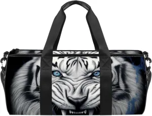 Travel Bag,Mens Gym Bag,Womens Gym Bag,Scary Tiger Portrait,Sports Bag