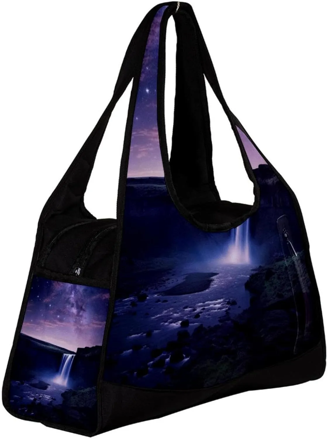 Travel Bag,Mens Gym Bag,Womens Gym Bag,Univers Galaxy Waterfall River,Sports Bag