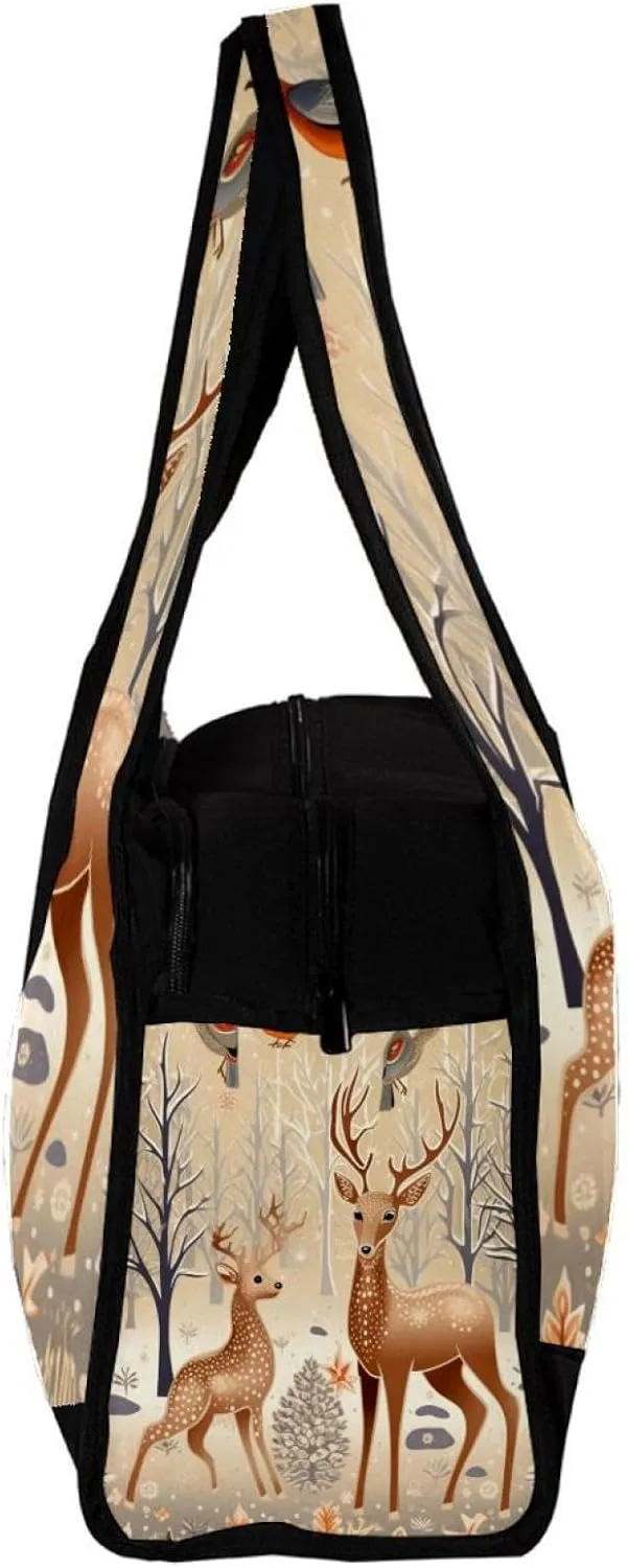 Travel Bag,Mens Gym Bag,Womens Gym Bag,Winter Holiday Christmas Tree Deer,Sports Bag