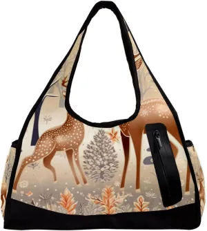 Travel Bag,Mens Gym Bag,Womens Gym Bag,Winter Holiday Christmas Tree Deer,Sports Bag