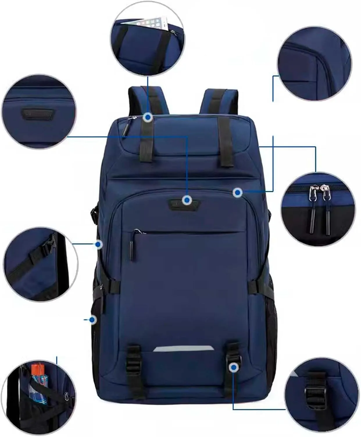 Travel Rucksack for Climbing Cycling Hiking， 60L,91L Heavy Duty Rucksack(A332,80L)