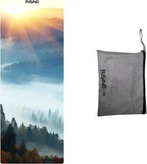 travel yoga mat Premium Print Yoga Mat Folding Travel Fitness & Exercise Mat 72 x 26 Inch 2MM Thickness Non Slip Workout Mat for All Types of Yoga, Pilates & Floor Workouts with Carrying Bag