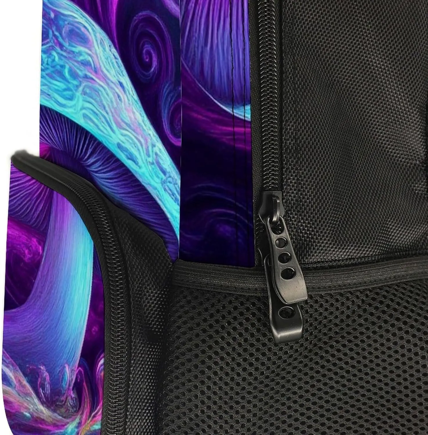 Trippy Mushrooms Purple Art Rucksacks Lightweight Multipurpose Anti-Theft Shoulder Bag Large Capacity Business Computer Bag With Smooth Zippers
