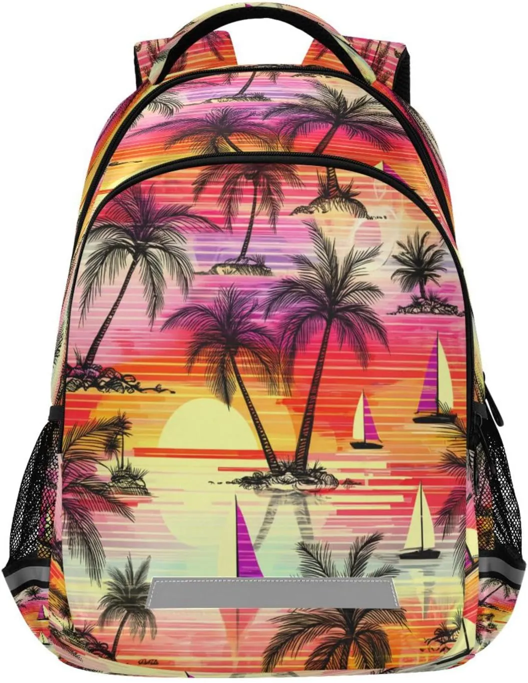Tropical Palm Pattern Design Waterproof Backpack - Casual Outdoor Sports Daypack with Ergonomic Shoulder Straps#35
