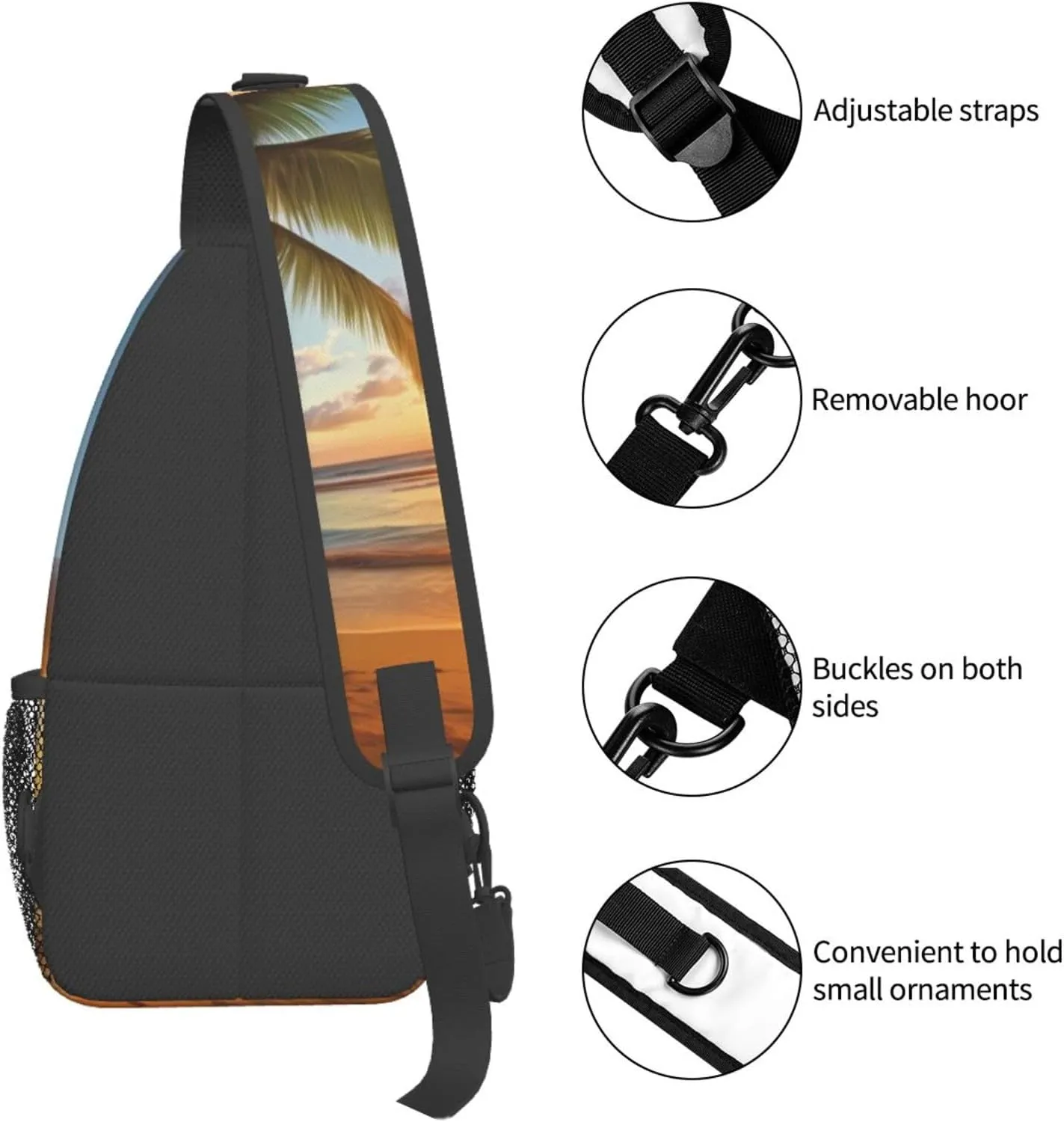 Tropical Rainforest Jungle Scene Print Cross Chest Bag Diagonally Men Cross Chest Bag Diagonally