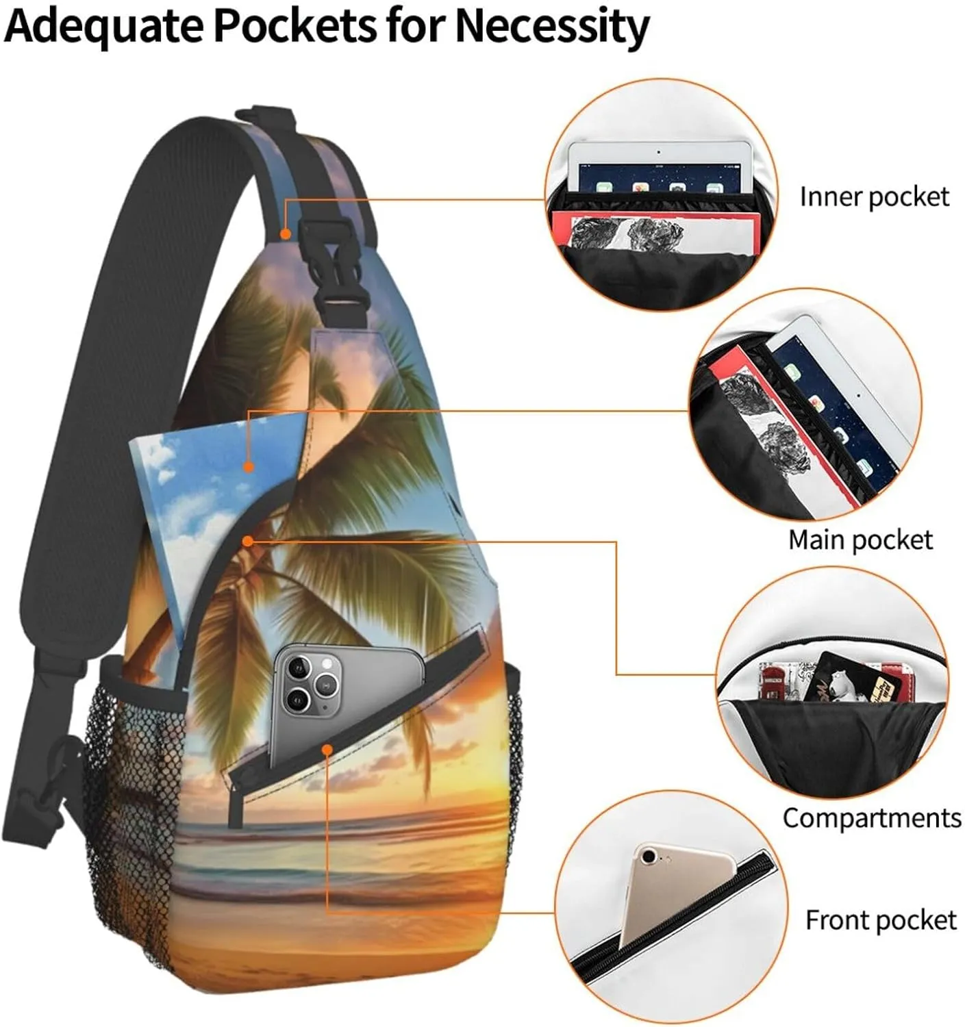 Tropical Rainforest Jungle Scene Print Cross Chest Bag Diagonally Men Cross Chest Bag Diagonally