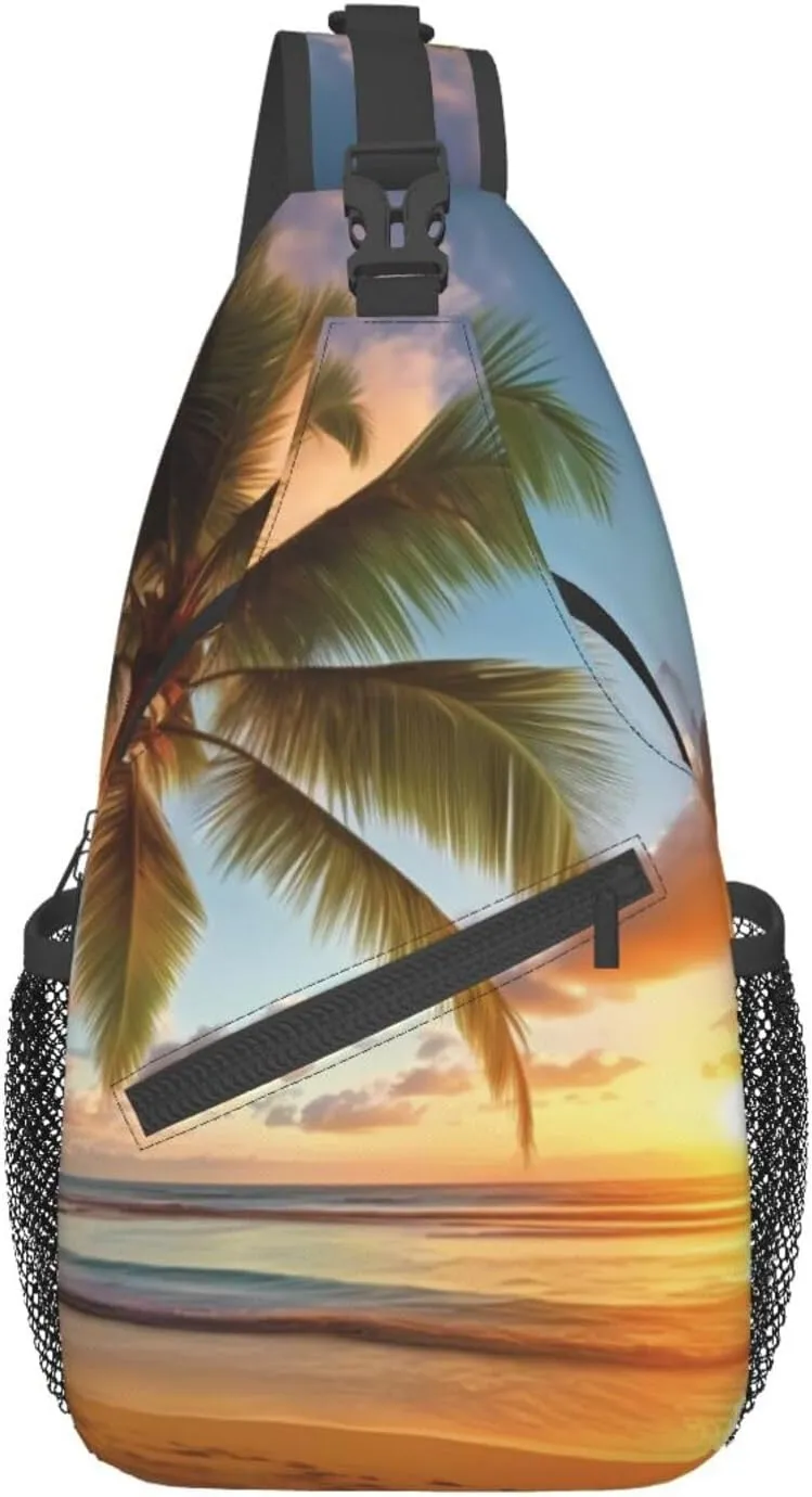 Tropical Rainforest Jungle Scene Print Cross Chest Bag Diagonally Men Cross Chest Bag Diagonally